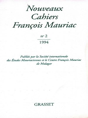cover image of Nouveaux Cahiers Françis Mauriac n°02